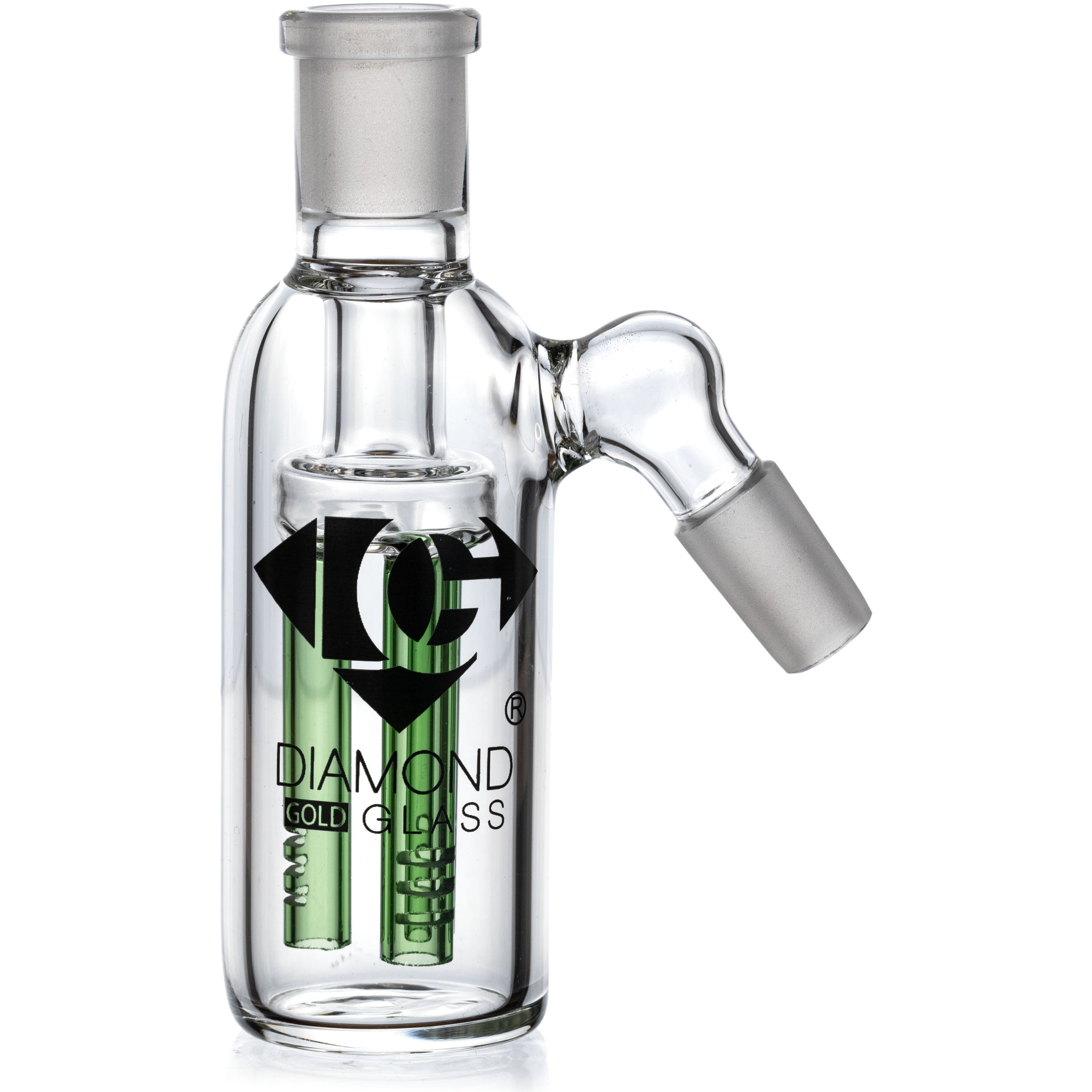 Ash Catcher w/ 14mm Joint, 45˚ Angle 3 Arm Tree Perc, by Diamond Glass