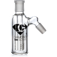 Ash Catcher w/ 14mm Joint, 45˚ Angle 3 Arm Tree Perc, by Diamond Glass