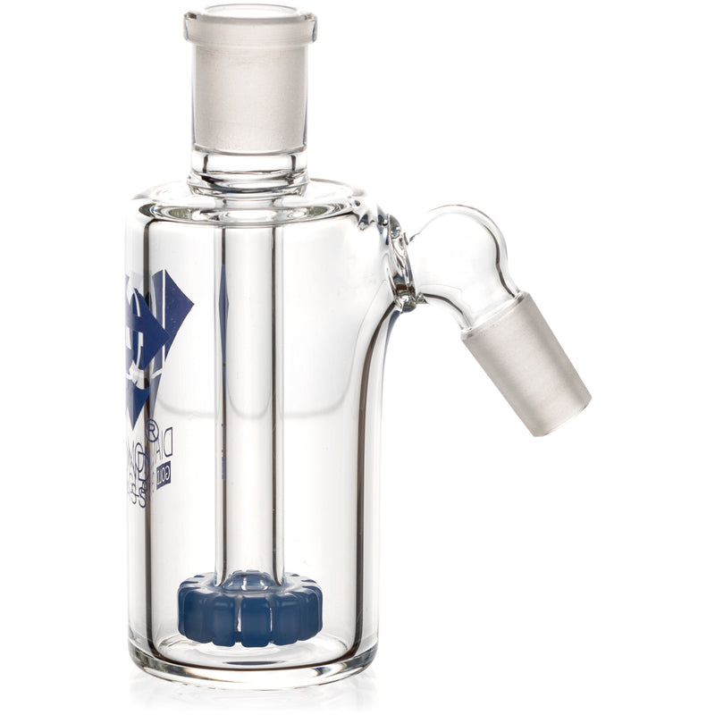 Ash Catcher w/ 14mm Joint, 45˚ Angle, Showerhead Perc, by Diamond Glass - BKRY Inc.