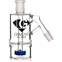 Ash Catcher w/ 14mm Joint, 45˚ Angle, Honeycomb to Showerhead, by Diamond Glass - BKRY Inc.