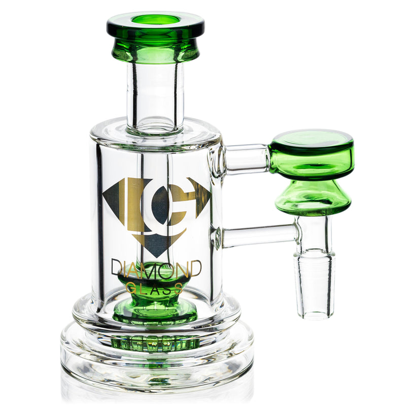 Ash Catcher w/ 14mm Joint, 90˚ Angle, Showerhead Perc, Solid Base, by Diamond Glass - BKRY Inc.