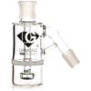 Ash Catcher w/ 18mm Joint, 45˚ Angle, Honeycomb to Showerhead, by Diamond Glass