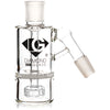 Ash Catcher w/ 18mm Joint, 45˚ Angle, Honeycomb to Showerhead, by Diamond Glass