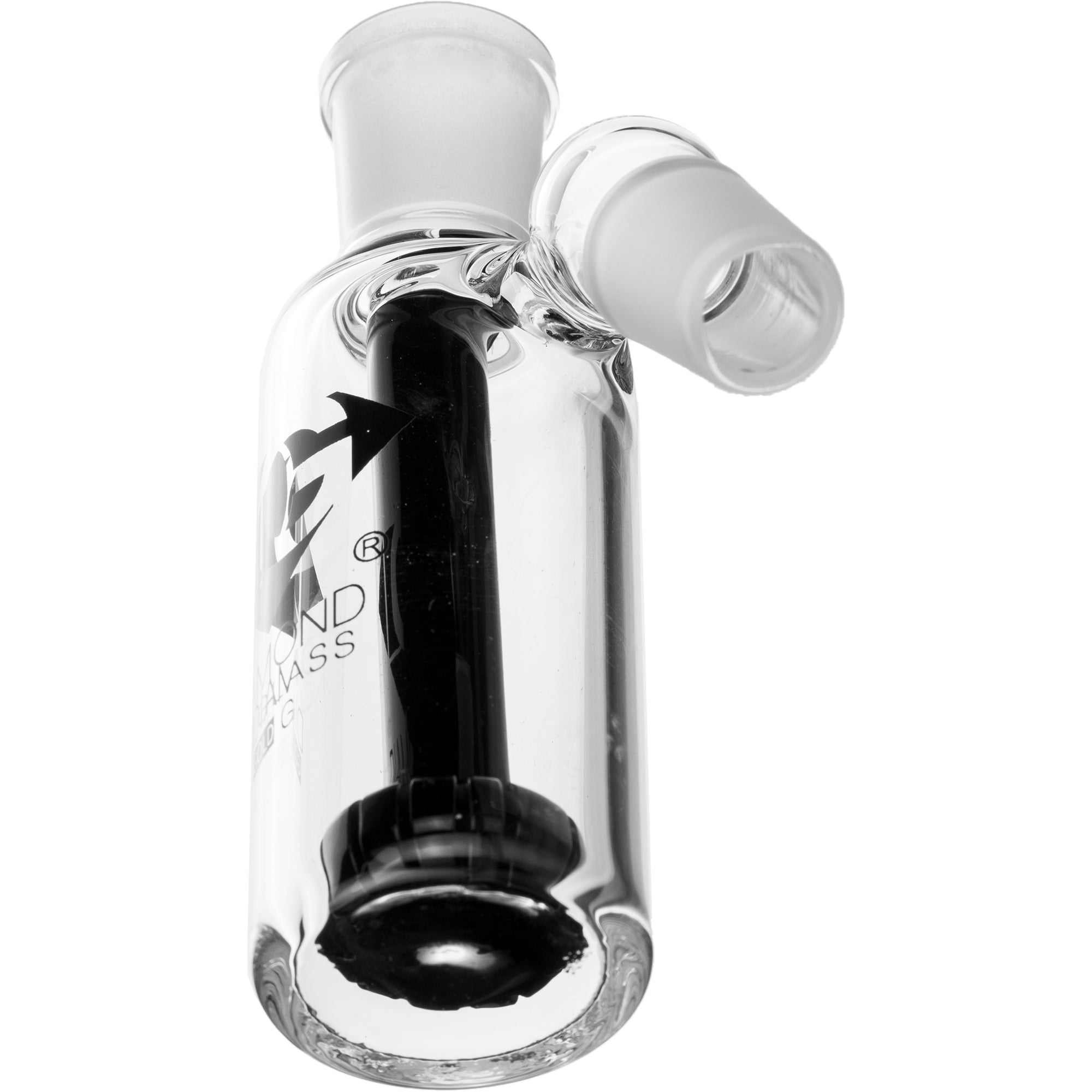 Ash Catcher w/ 18mm Joint, 45˚ Angle with Showerhead Perc, by Diamond Glass