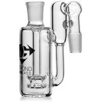Ash Catcher w/ 18mm Joint, 90˚ Angle, Recycler Double Showerhead by Diamond Glass