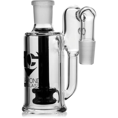 Ash Catcher w/ 18mm Joint, 90˚ Angle, Recycler Double Showerhead by Diamond Glass