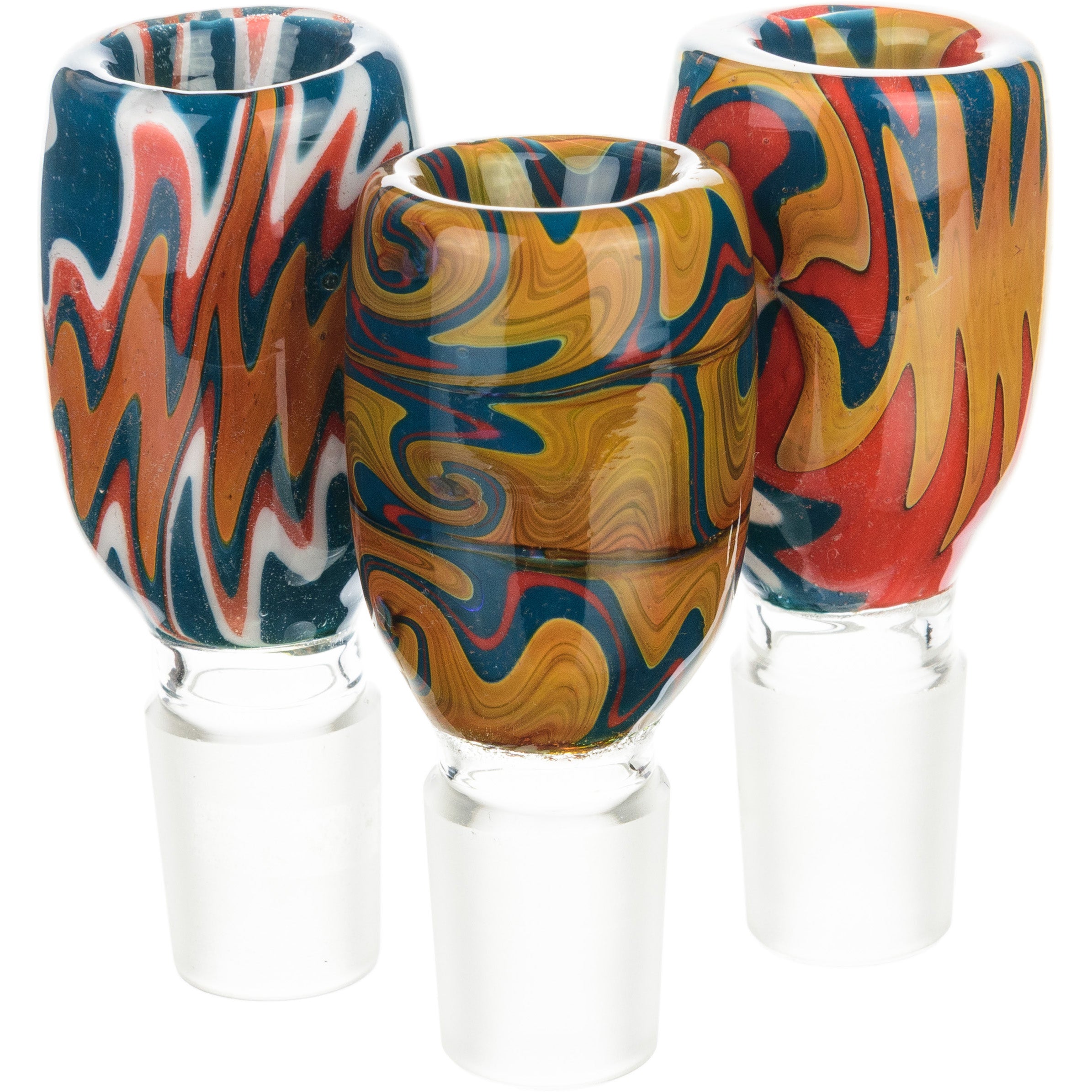 18mm Reversal Wigwag Heady Long Male Bowl - BKRY Inc.