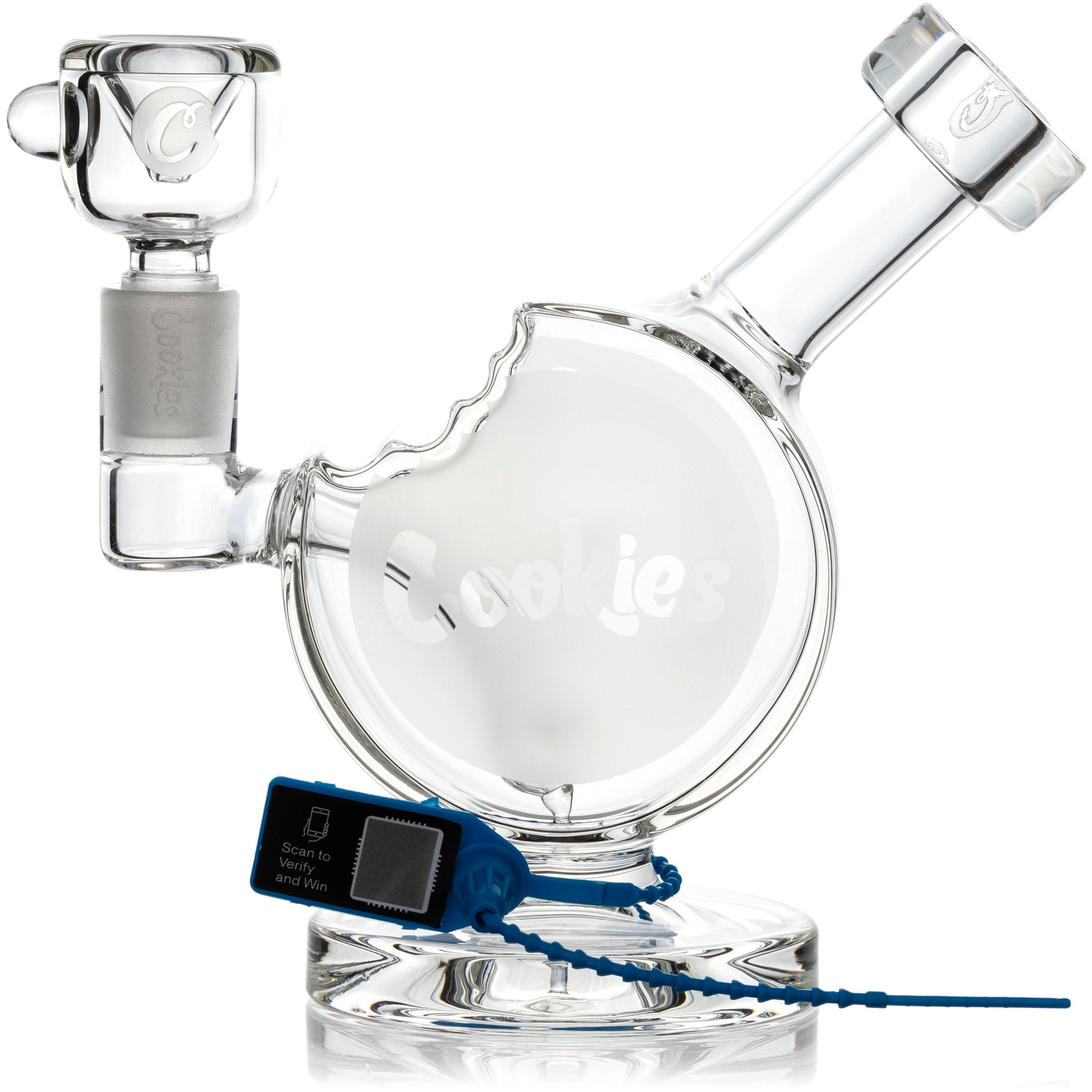 6" Cookie Bite Bubbler, by Cookies Glass