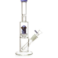 11" Straight Tube Skinny Neck Bong w/ Showerhead UFO Perc + Splashguard, by Diamond Glass - BKRY Inc.
