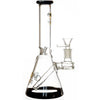10" Beaker Bong w/ colored lip and base + built-in stem, by Diamond Glass - BKRY Inc.