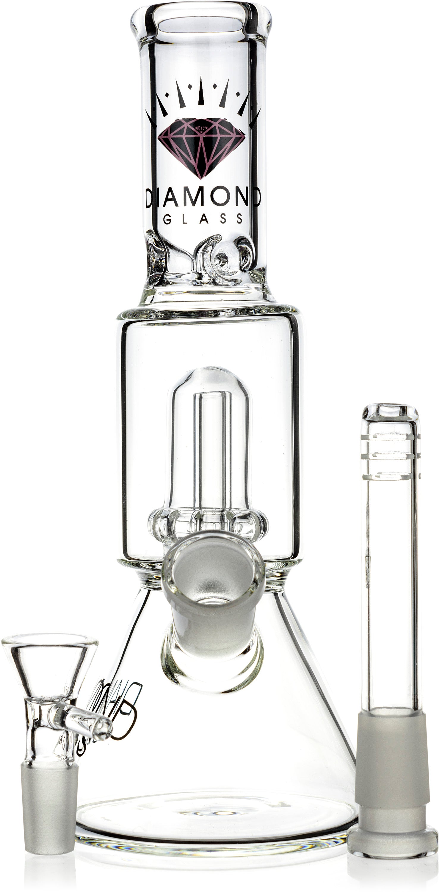 8" Showerhead Beaker Bong w/ ice pinch, by Diamond Glass - BKRY Inc.