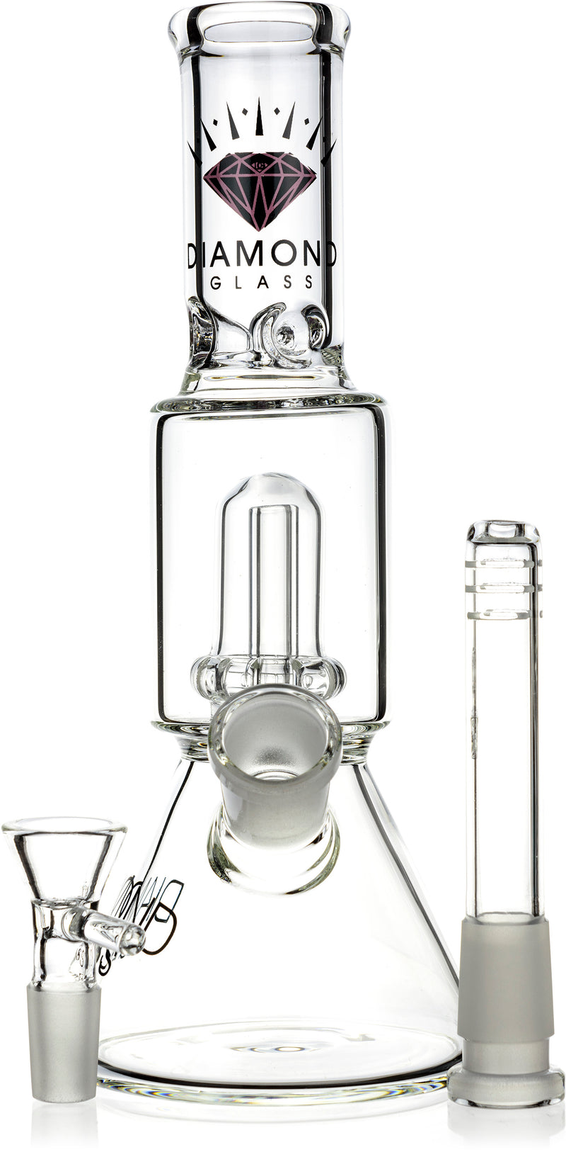 8" Showerhead Beaker Bong w/ ice pinch, by Diamond Glass - BKRY Inc.