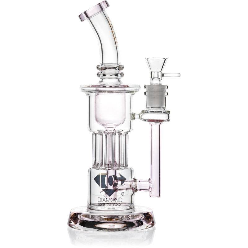 9” Pillar Percolator Rig, by Diamond Glass (free banger included)
