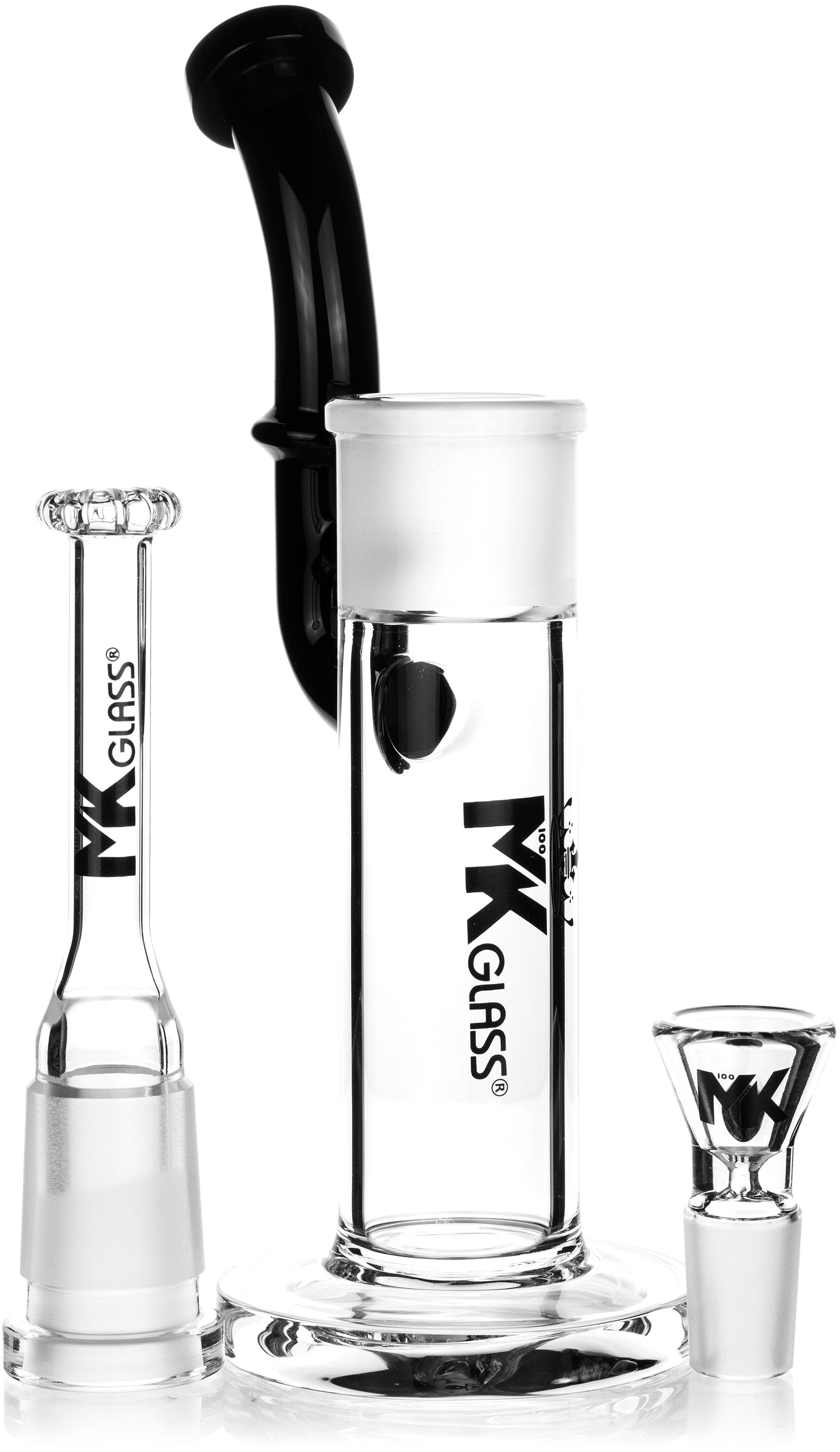9” Sherlock Removable Stem Showerhead Bubbler, by MK100 Glass