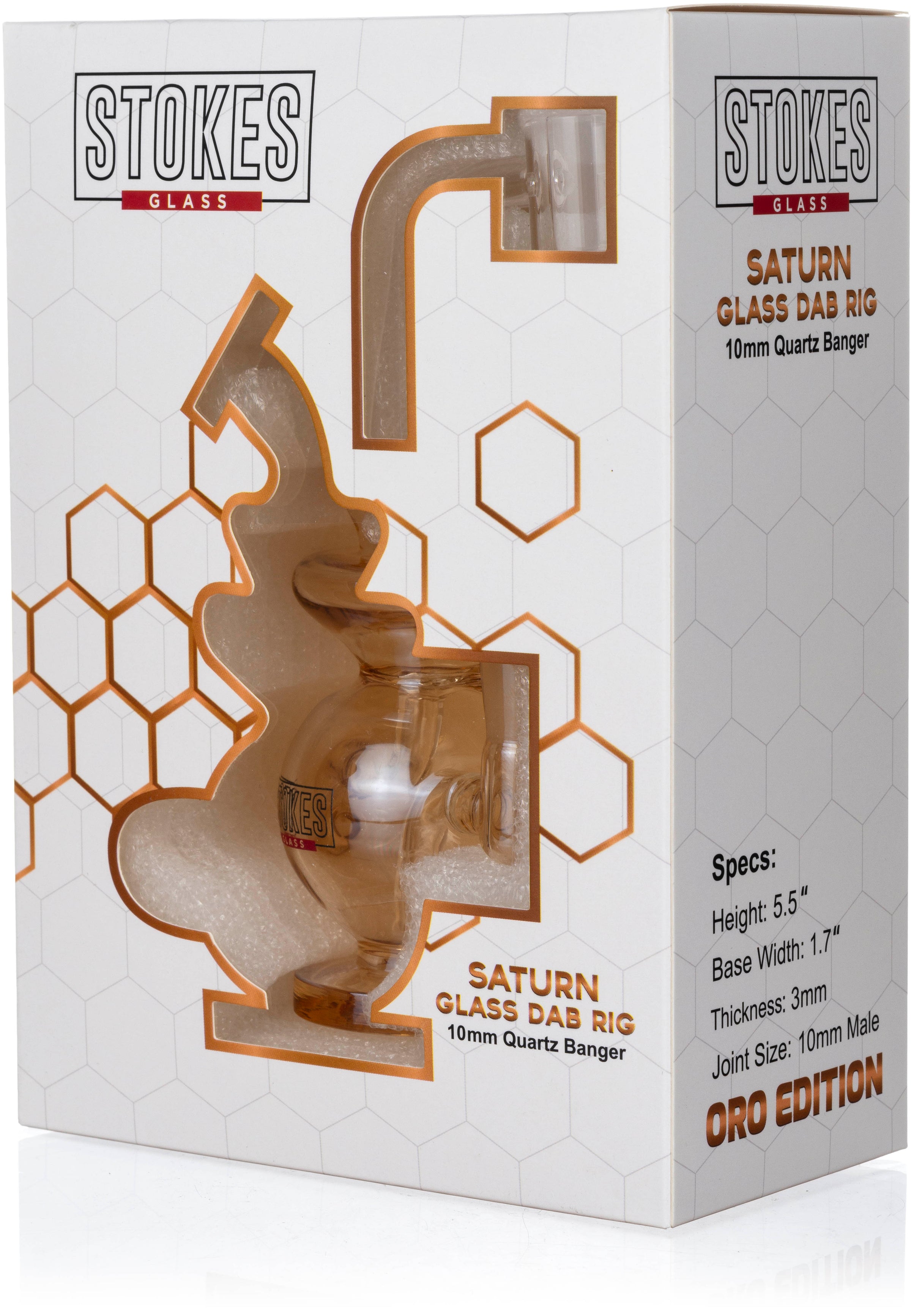 5.5" Saturn Dab Rig, by Stokes Glass (free banger included)