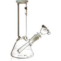Premium borosilicate glass tobacco water pipe by Diamond Glass featuring a white accented lip.