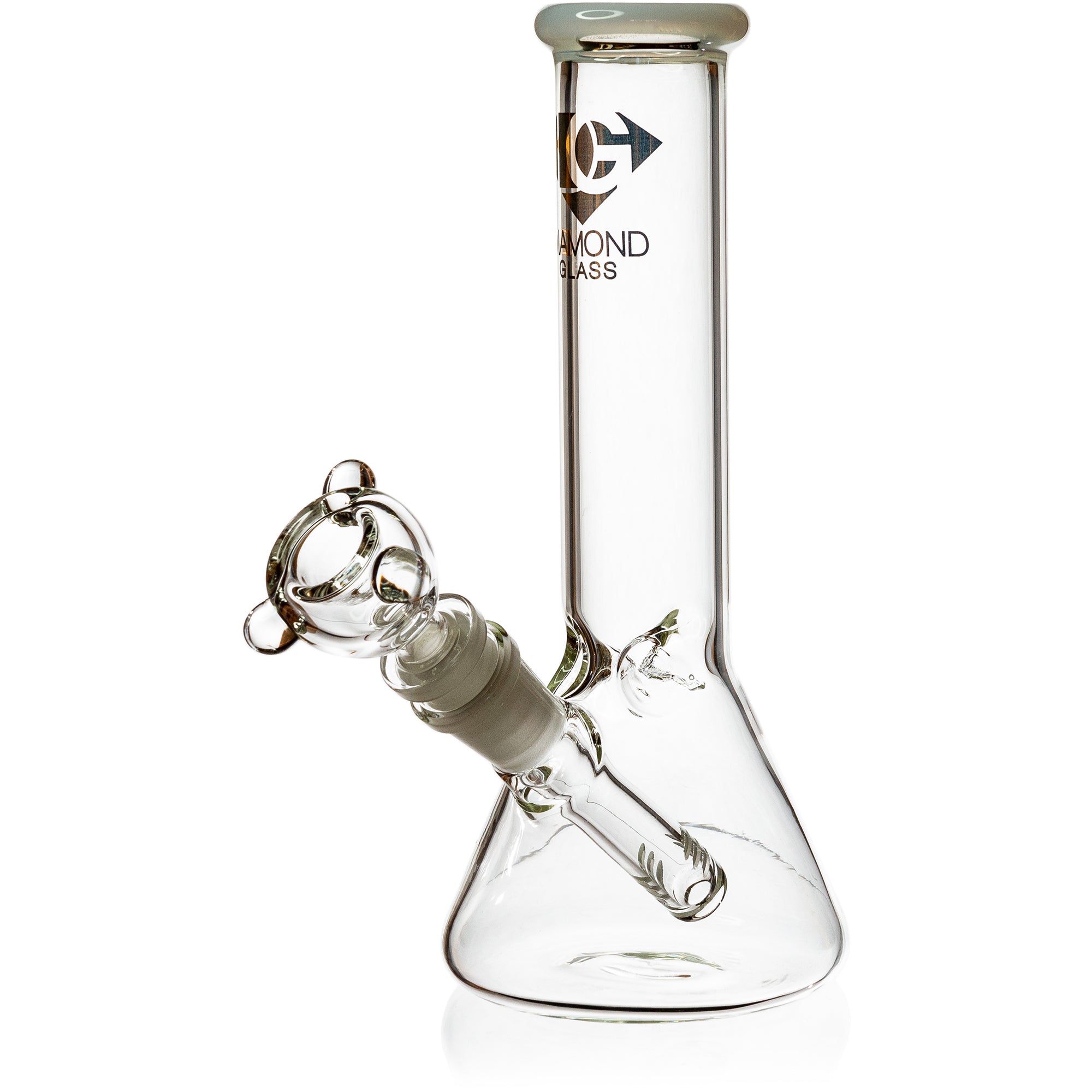 8" Mini Ice Pinch Beaker Water Pipe | Diamond Glass