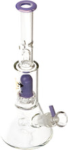 10" Skinny Neck Beaker Bong w/ showerhead UFO perc + splashguard, by Diamond Glass - BKRY Inc.
