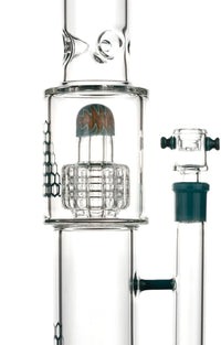 16" Straight Tube Heizman Bong w/ Dual Gridded Matrix Perc, by Diamond Glass - BKRY Inc.