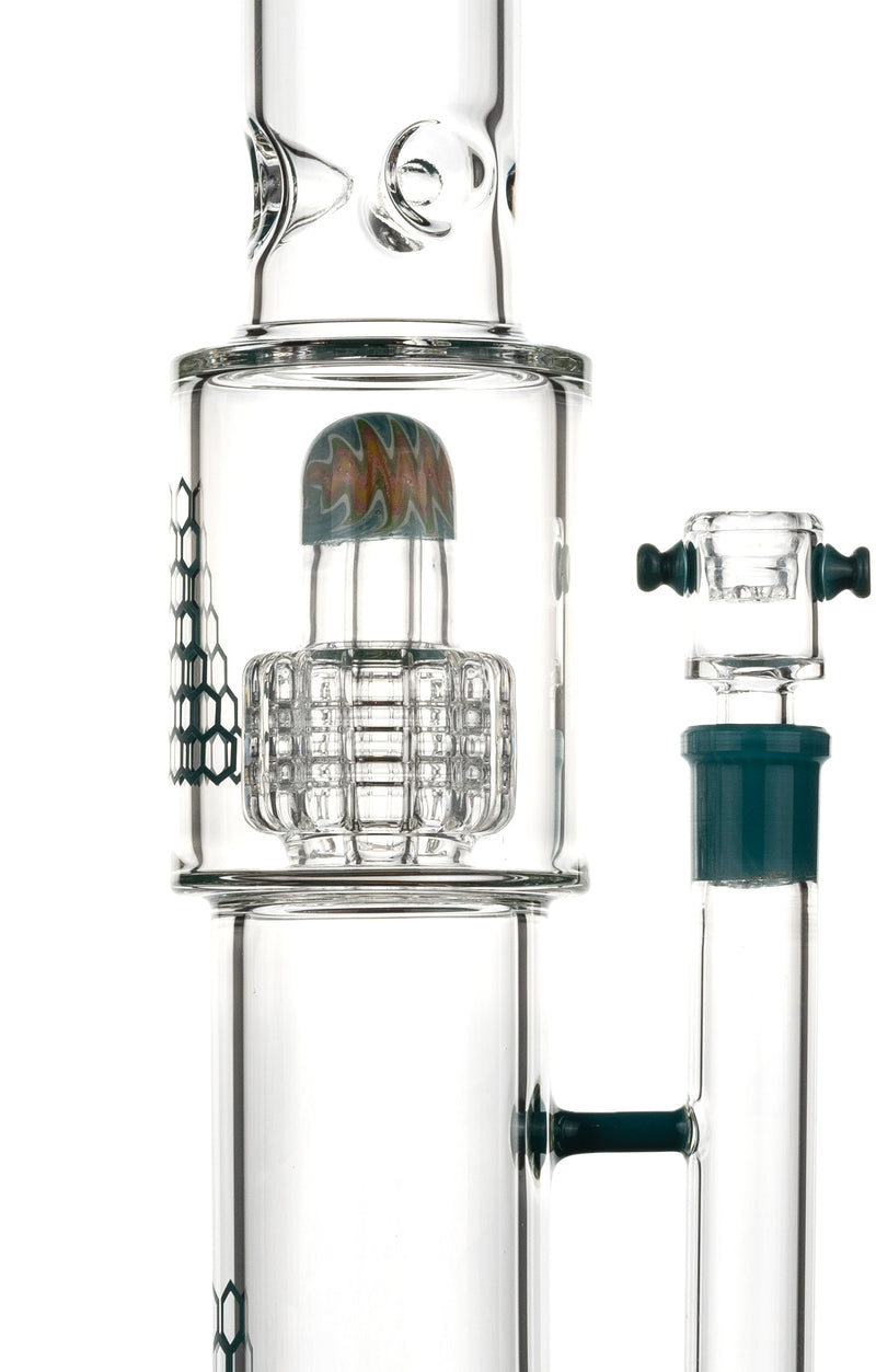 16" Straight Tube Heizman Bong w/ Dual Gridded Matrix Perc, by Diamond Glass - BKRY Inc.