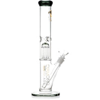 15" Straight Tube Bong w/ Single Chamber 8-Arm Tree Perc, by Diamond Glass - BKRY Inc.