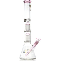 18" Thick 7mm Double Chamber Tree Perc Bong, by Diamond Glass - BKRY Inc.