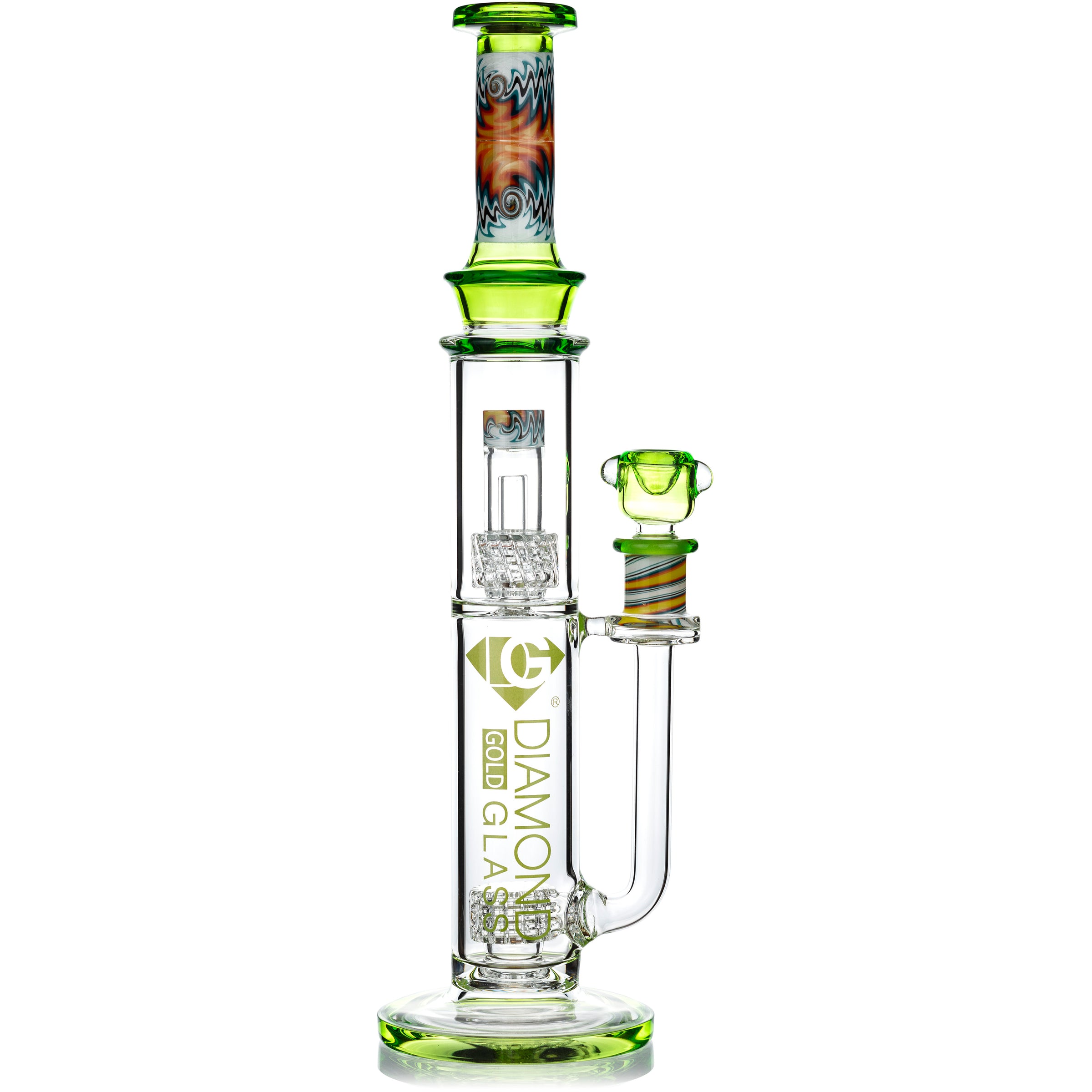 16” Reversal Wigwag Matrix Showerhead Stemless Bong, by Diamond Glass