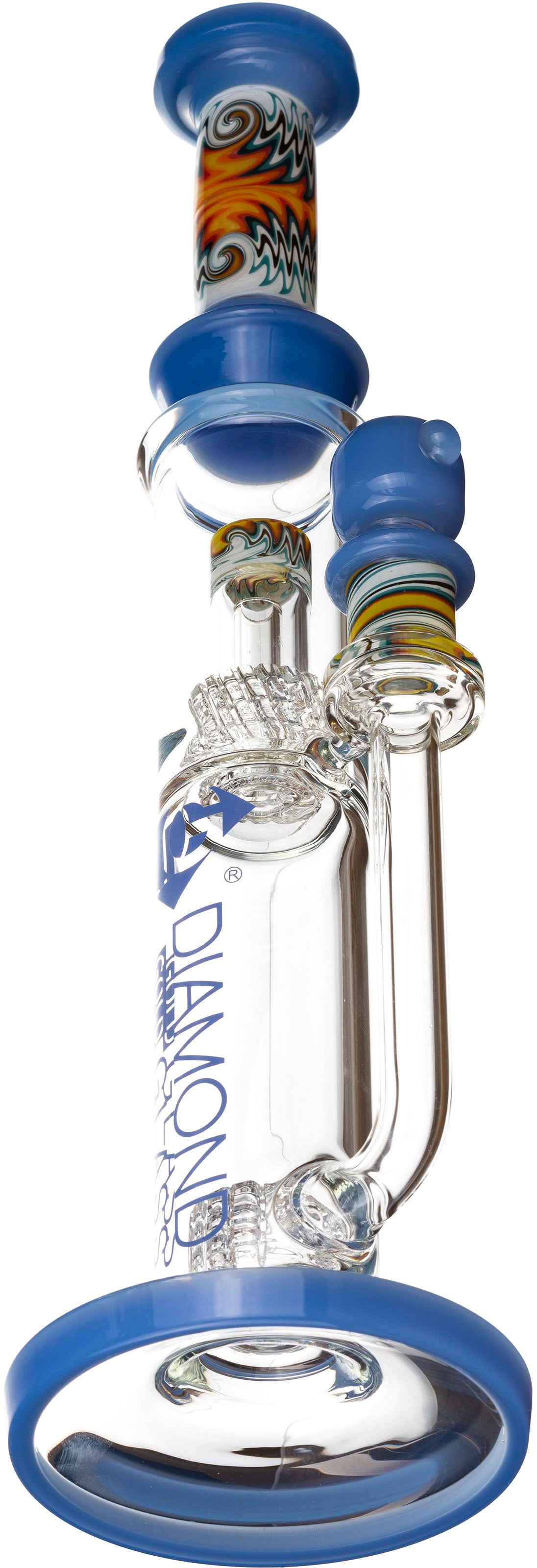 16” Reversal Wigwag Matrix Showerhead Stemless Bong, by Diamond Glass