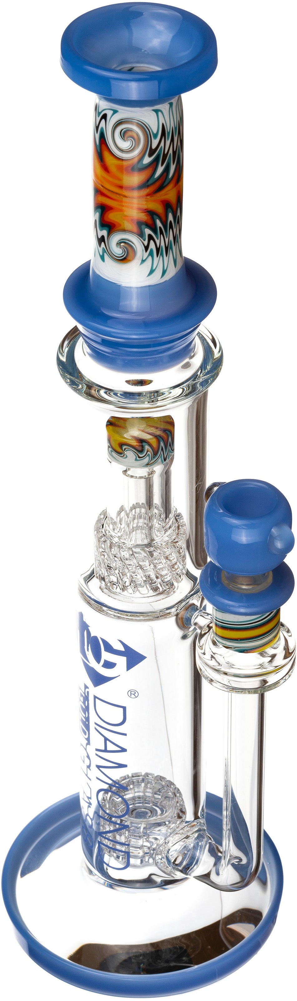 16” Reversal Wigwag Matrix Showerhead Stemless Bong, by Diamond Glass