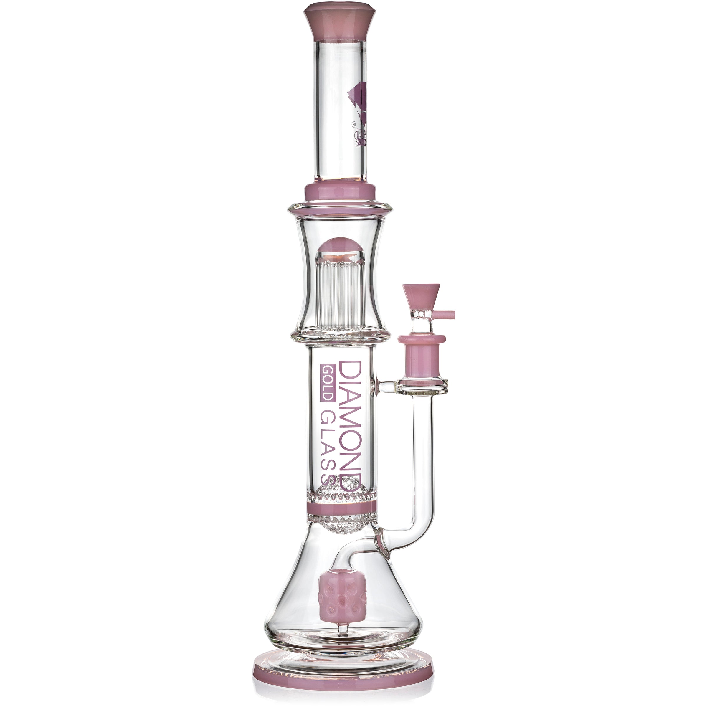18” Triple Threat Showerhead honeycomb 11-Arm Beaker Bong, by Diamond Glass