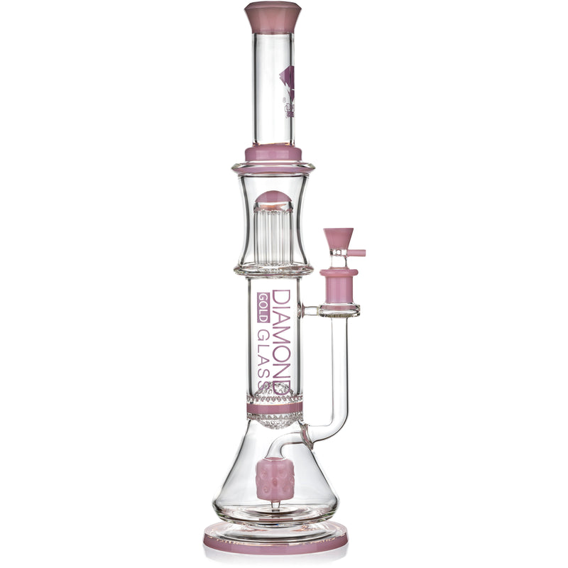 18” Triple Threat Showerhead honeycomb 11-Arm Beaker Bong, by Diamond Glass
