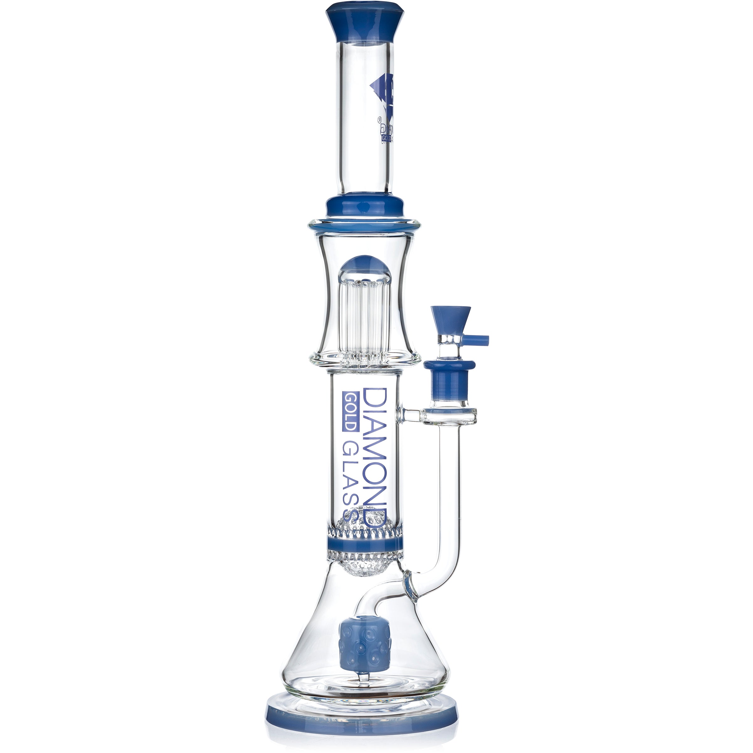 18” Triple Threat Showerhead honeycomb 11-Arm Beaker Bong, by Diamond Glass