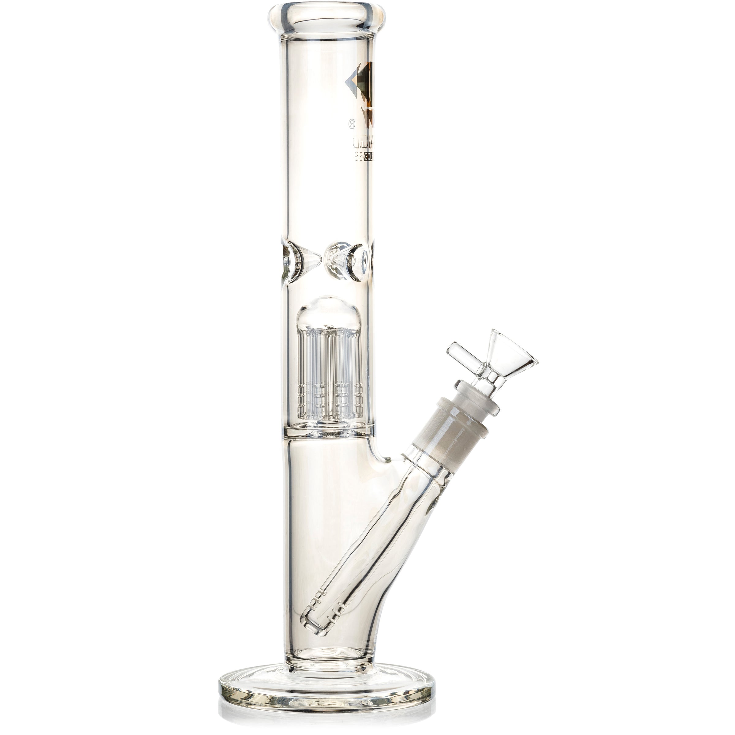12" Iridescent Straight Tube Bong, by Diamond Glass