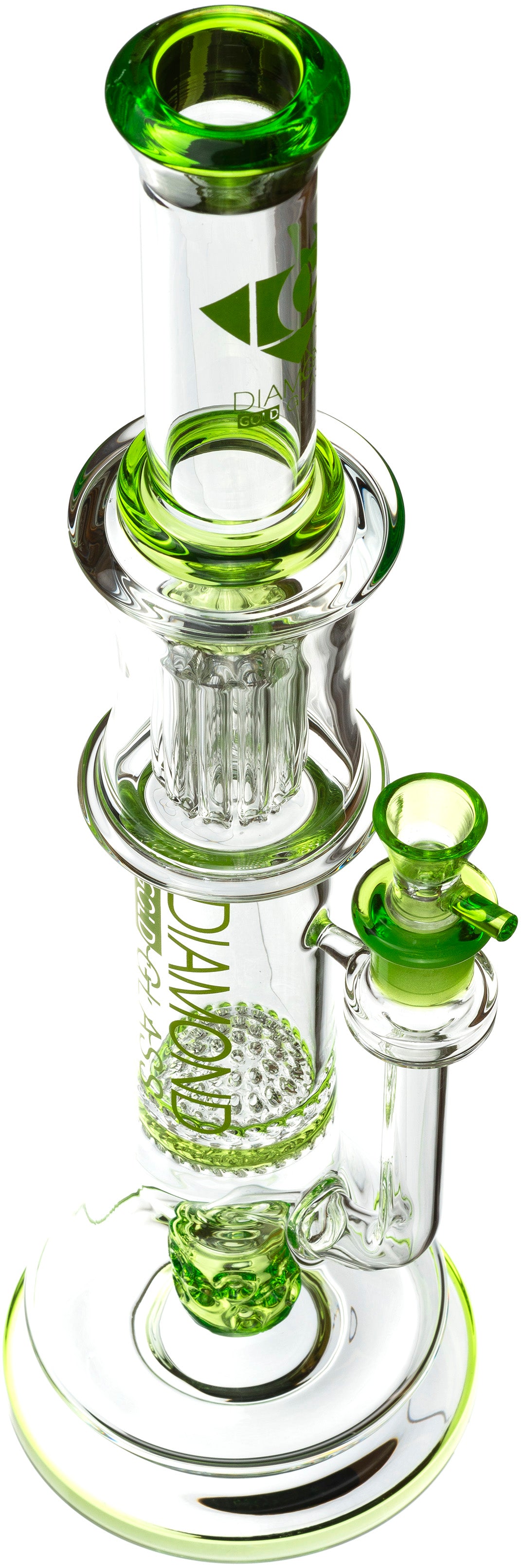 18” Triple Threat Showerhead honeycomb 11-Arm Beaker Bong, by Diamond Glass