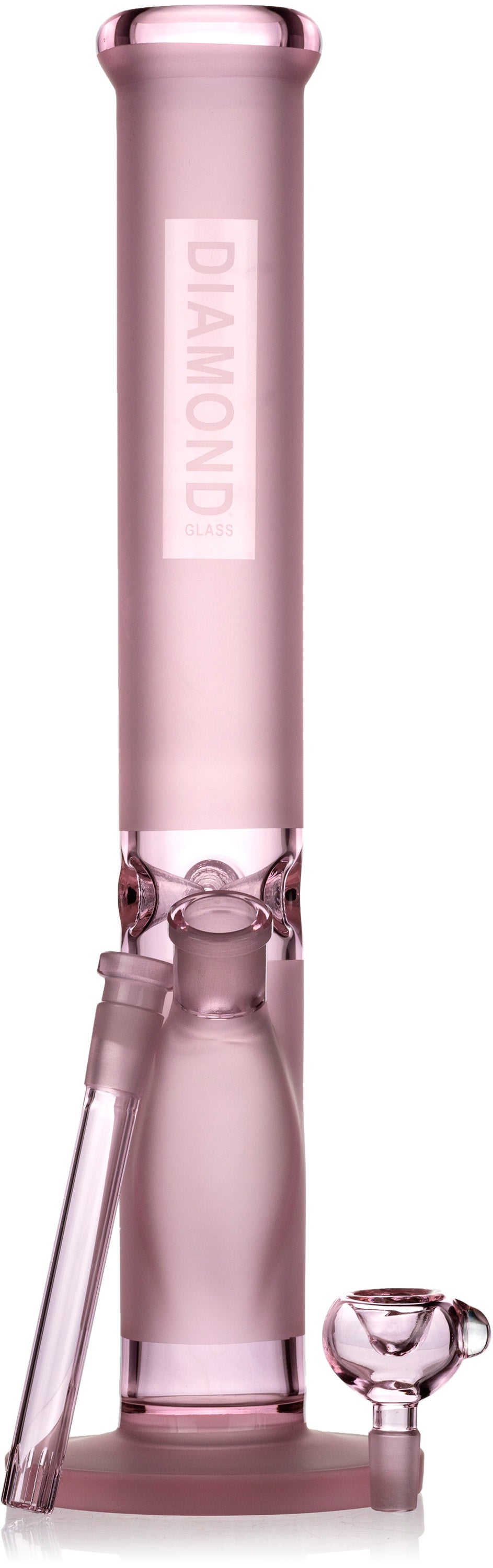 16” Frosted Straight Tube Bong, by Diamond Glass