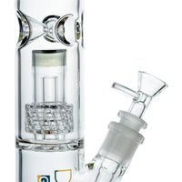 14" Straight Tube Matrix Perc Bong, by Diamond Glass