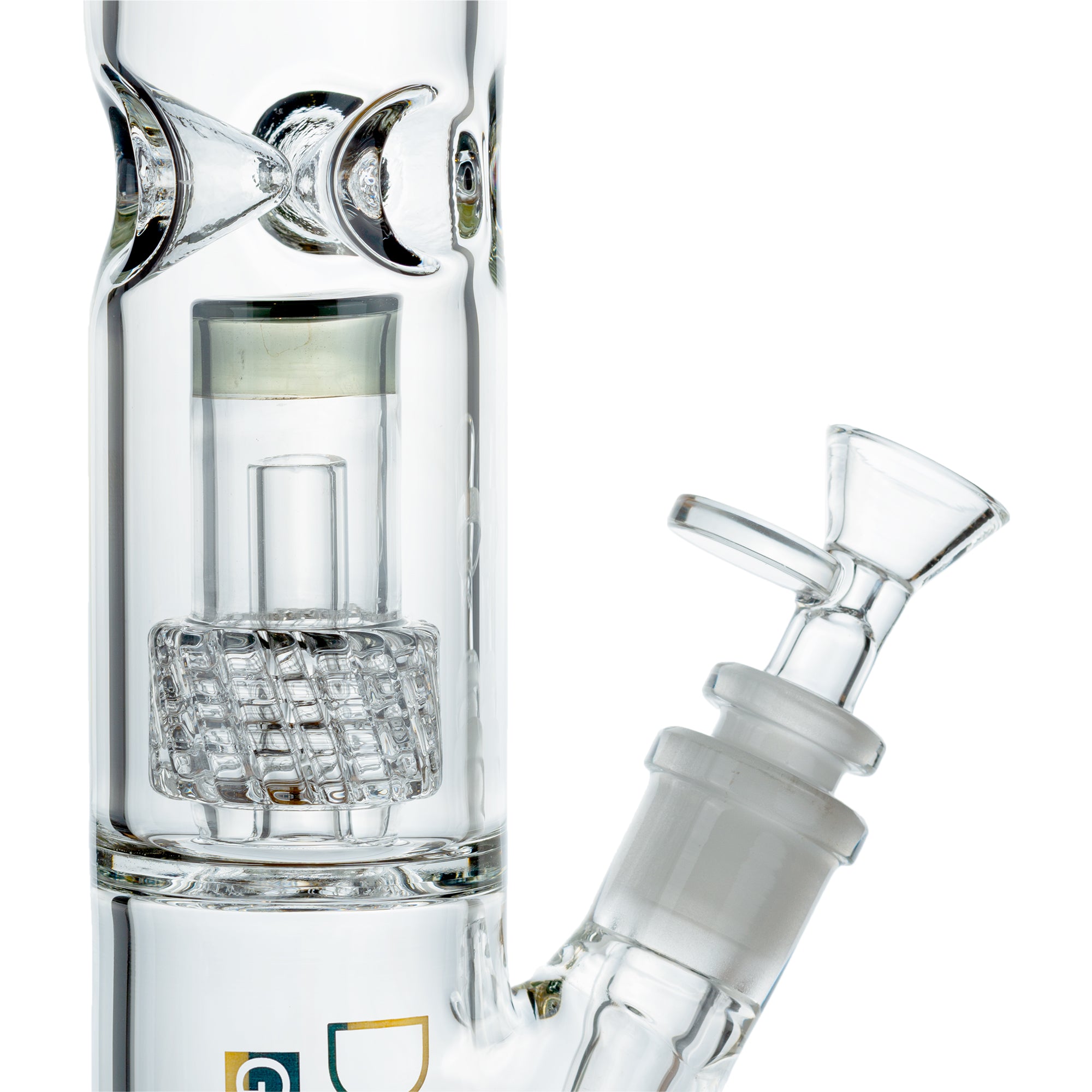 14" Straight Tube Matrix Perc Bong, by Diamond Glass