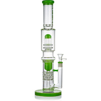 16" Double Honeycomb Ratchet Perc Bong, by Cheech Glass
