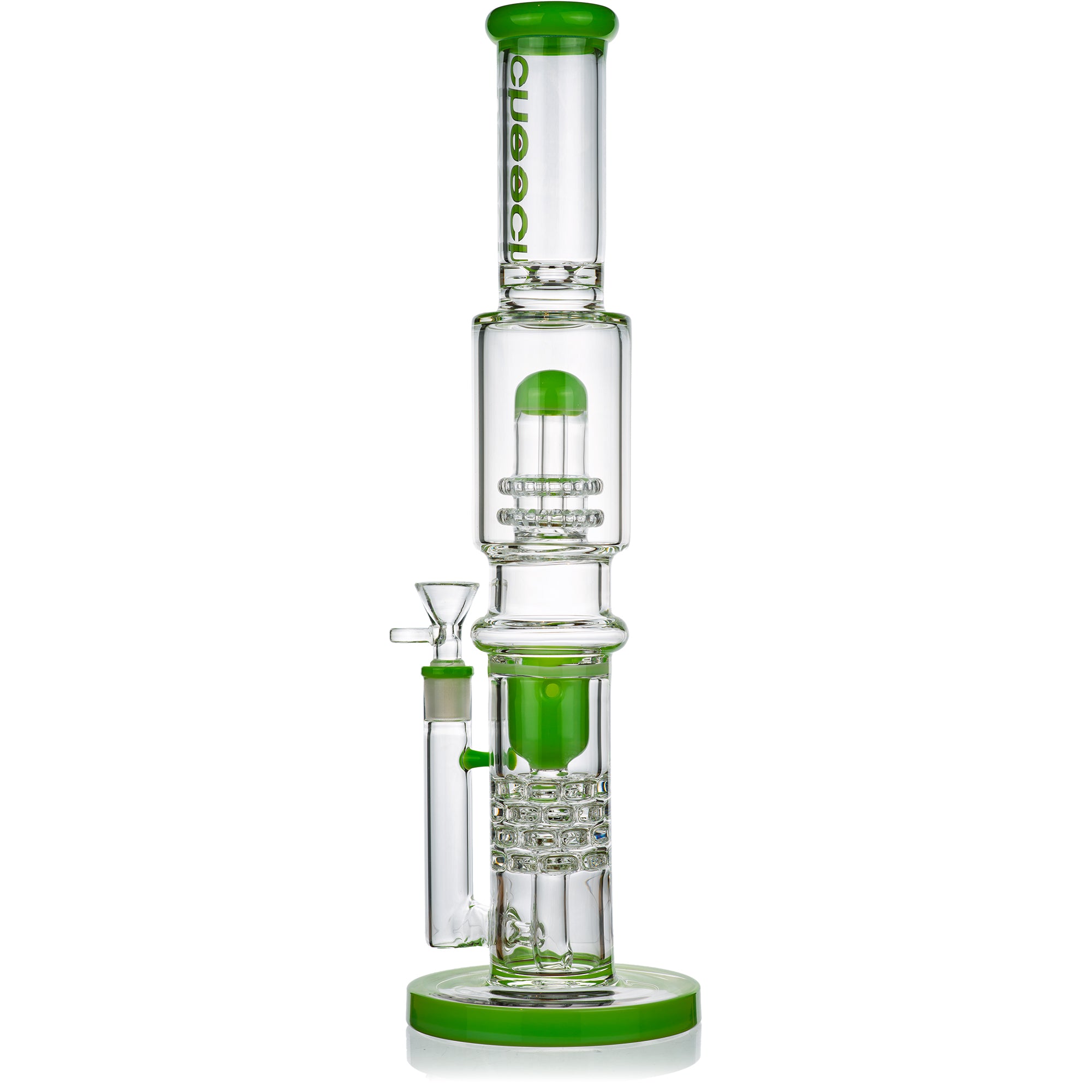 16" Double Honeycomb Ratchet Perc Bong, by Cheech Glass