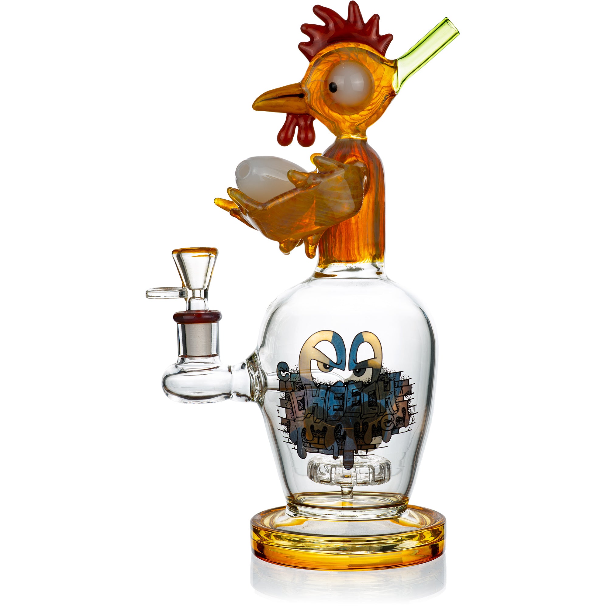 12" Chicken and Egg Bong, by Cheech Glass