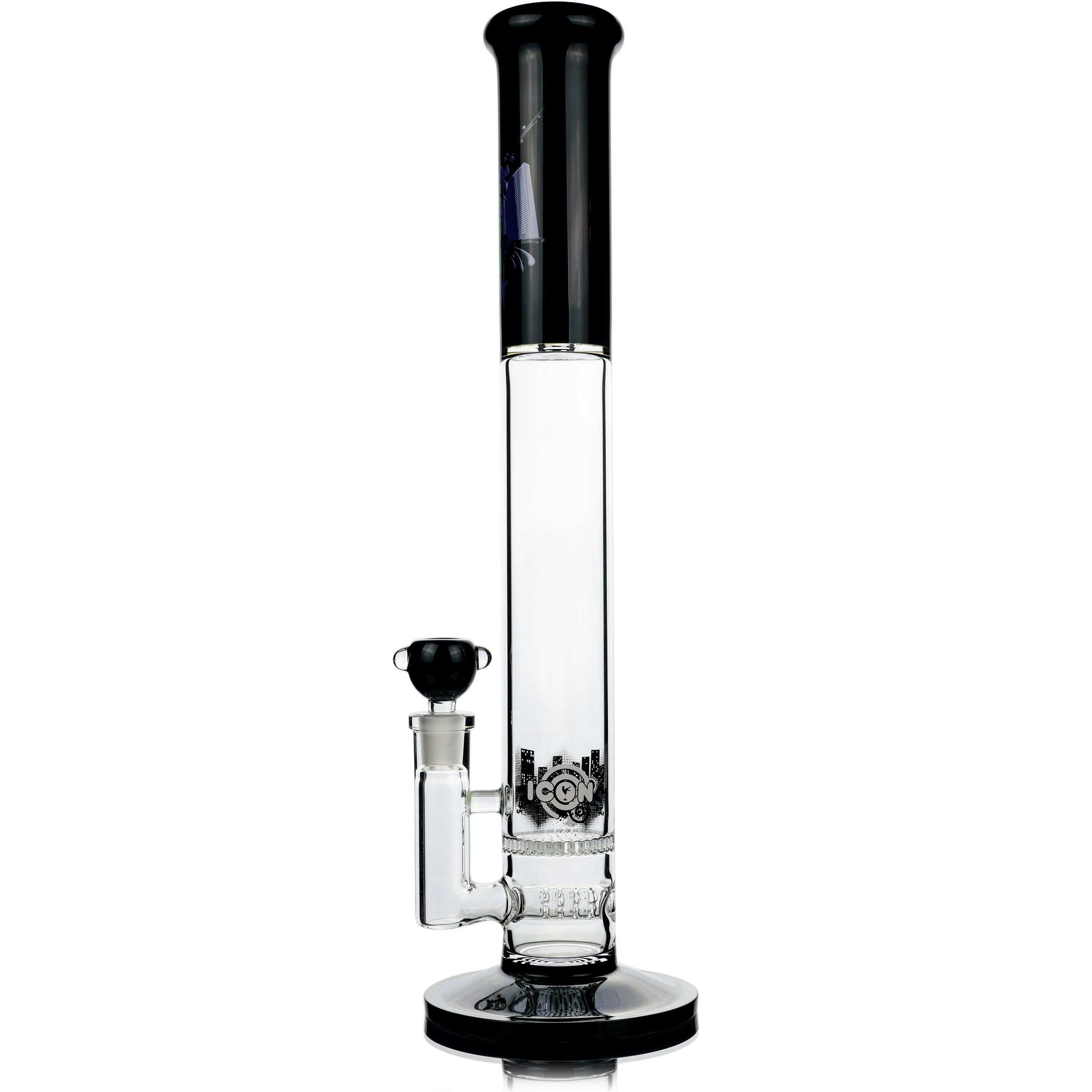 18" Straight Tube Bong w/ Inline Honeycomb Perc, by ICON Glass - BKRY Inc.