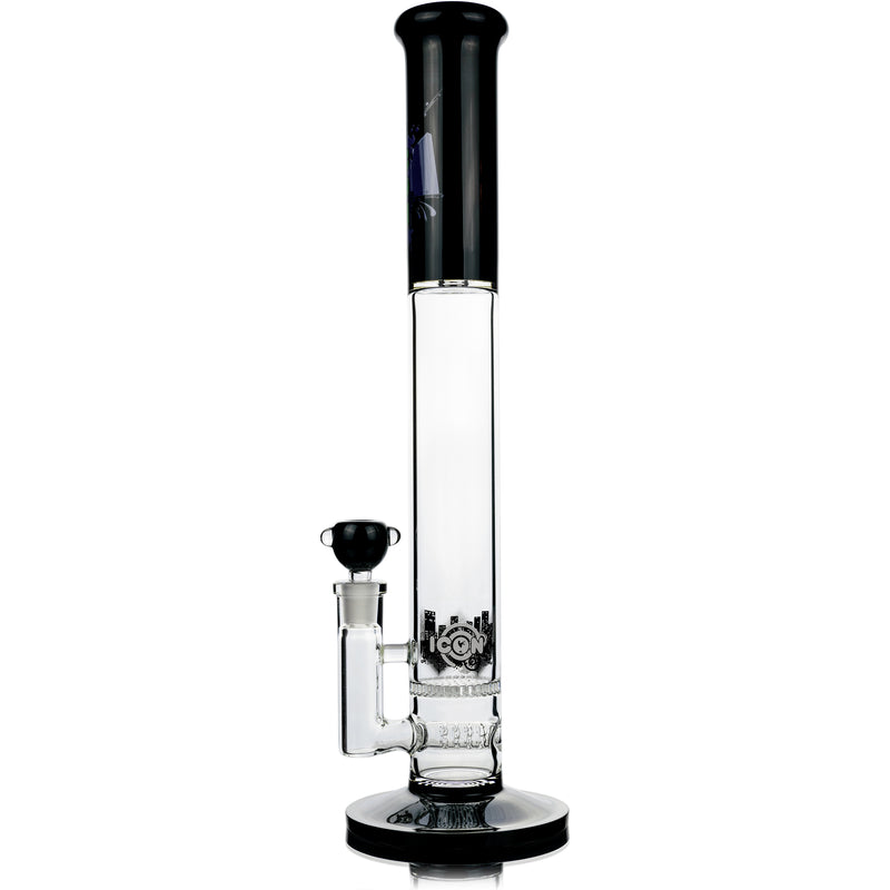 18" Straight Tube Bong w/ Inline Honeycomb Perc, by ICON Glass - BKRY Inc.