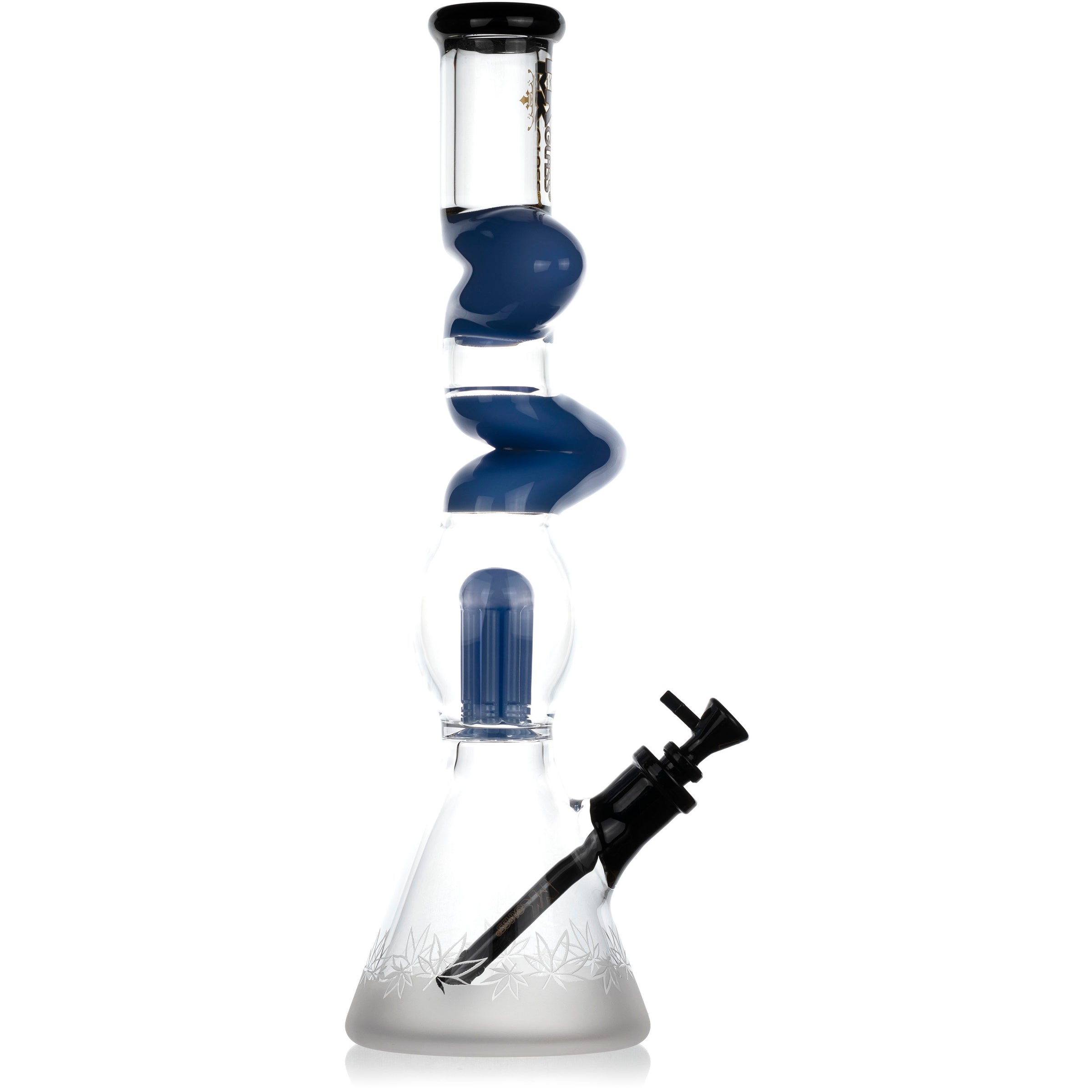 19" Sandblasted Zinger Beaker Bong with Tree Percolator, by MK100 Glass