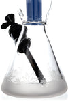 19" Sandblasted Zinger Beaker Bong with Tree Percolator, by MK100 Glass