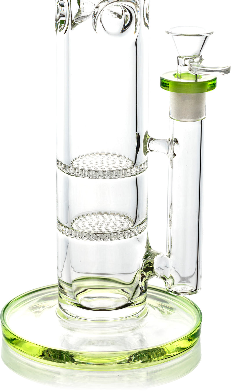 16” Double Honeycomb 7mm Straight Tube Bong, by On1