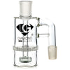 Ash Catcher w/ 18mm Joint, 90˚ Angle, Honeycomb to Showerhead, by Diamond Glass - BKRY Inc.