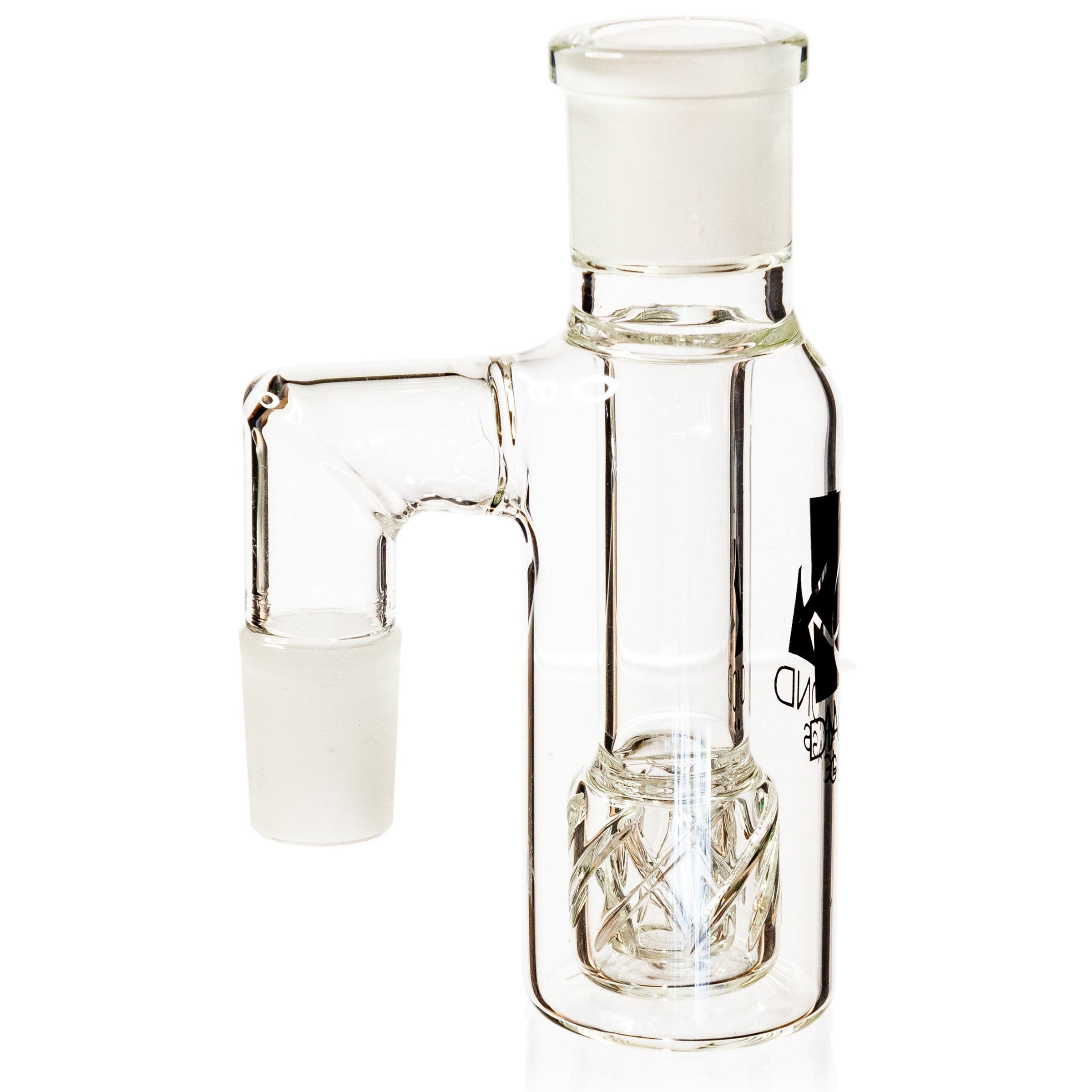 Ash Catcher w/ 18mm Joint, 90˚ Angle, Reti Perc, by Diamond Glass - BKRY Inc.