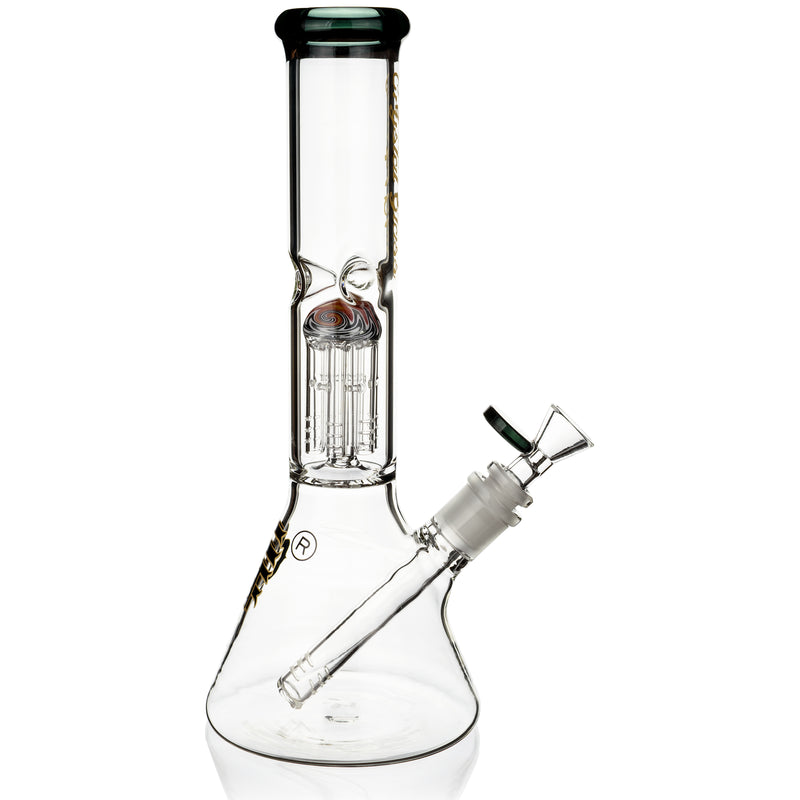 12" Beaker Bong w/ single tree reversal perc, by Crystal Glass - BKRY Inc.
