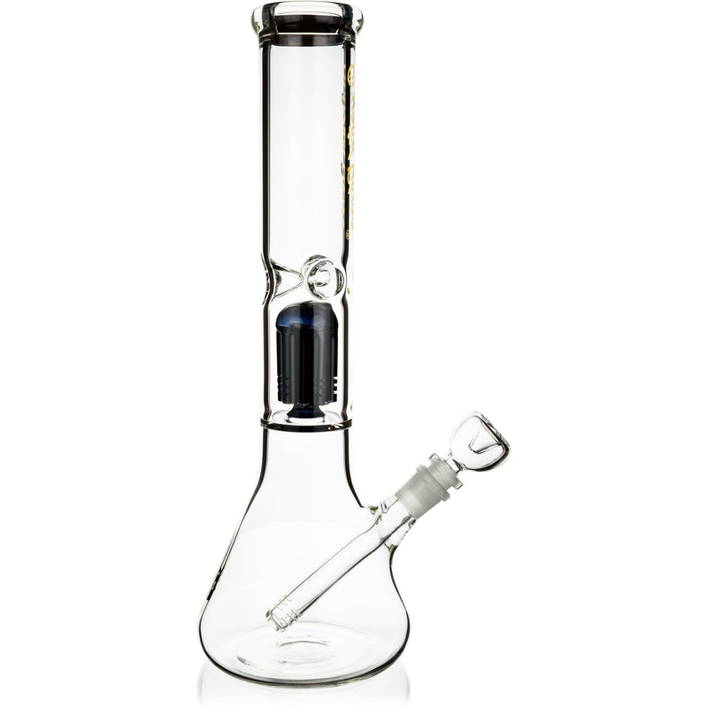 14" Beaker Bong w/ Single Tree Perc, by Crystal Glass - BKRY Inc.