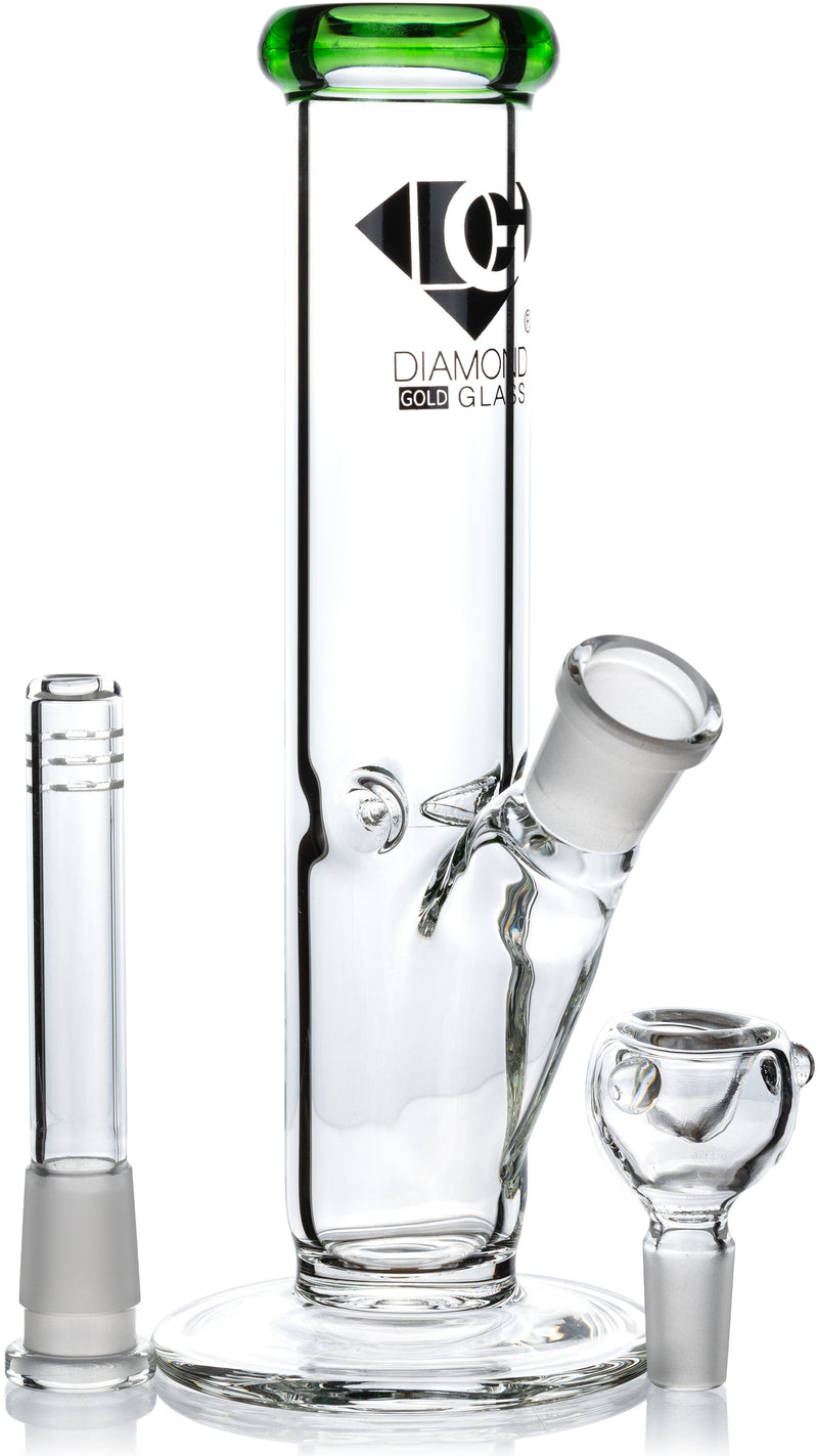 8" Straight Tube Bong, by Diamond Glass - BKRY Inc.